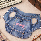 Personalized Embroidered Name Pet Denim Vest | inCloth63