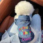 Personalized Embroidered Name Pet Birthday Denim Jacket  | inCloth68