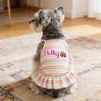 Personalized Name Pet Summer Rainbow Striped Dress | inCloth69