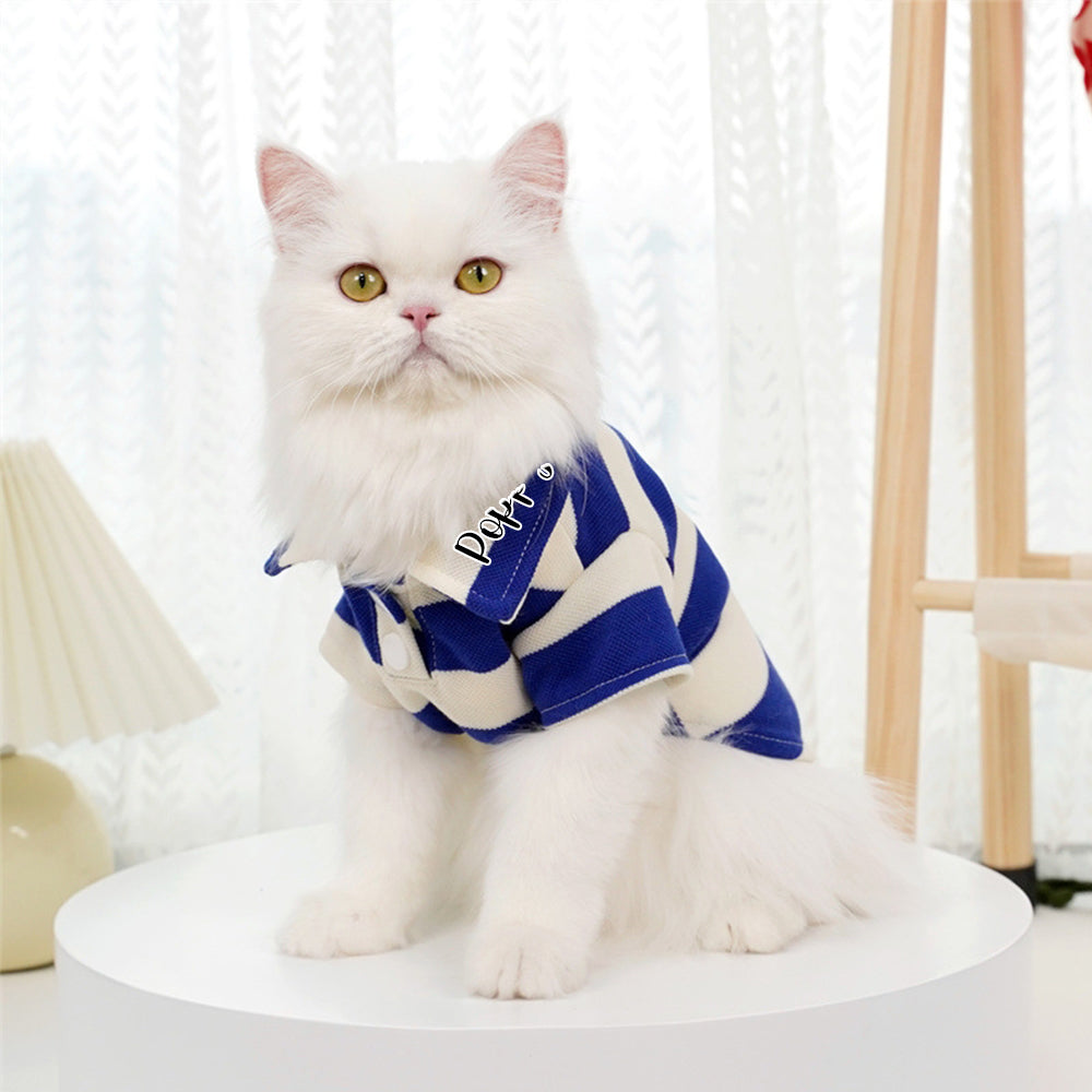 Personalized Pet Striped Polo Shirt | inCloth24