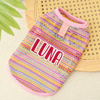 Personalized Name Striped Dog Jumpsuit | inCloth47