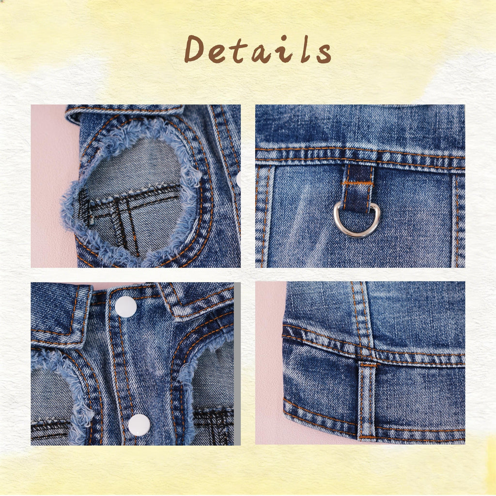Personalized Embroidered Name Pet Denim Vest | inCloth63