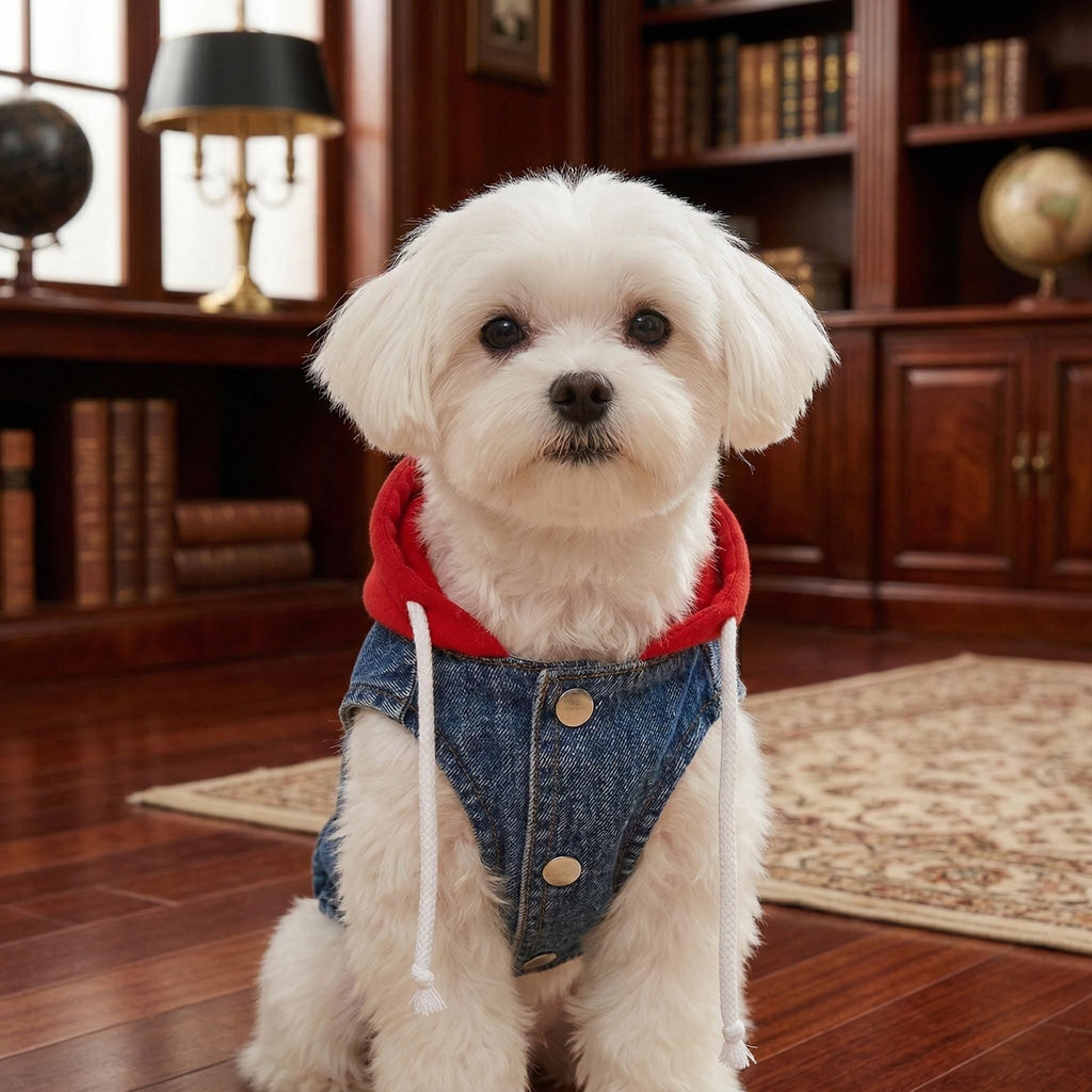 Personalized Name Denim Pet Hoodie Jacket | inCloth60
